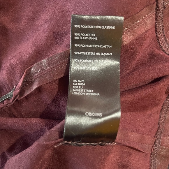 NWT Free People Burgundy Vegan Faux Leather Mini Skirt - Picture 6 of 6